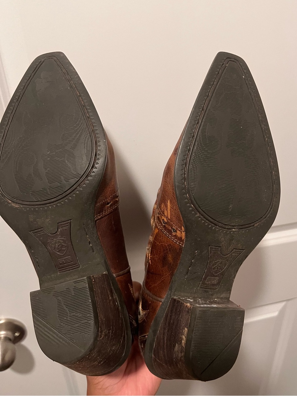 Ariat Brown Leather Western Heeled Cowboy Boots - Picture 5 of 5